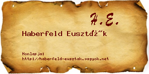 Haberfeld Euszták névjegykártya